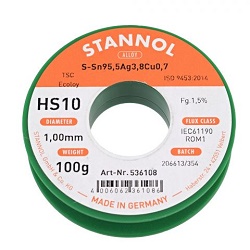 Cínová pájka CÍN 1mm 100g Sn95,5Ag3,8Cu0,7 PBFREE