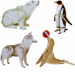 Skládačka 3D puzzle Zvířátka III polární 32 dílů
