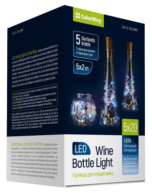 ColorWay CW-GC-20L2BMC 5× 2m LED osvětlení, řetěz