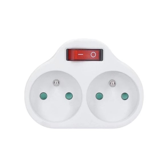 Solight P97 2x10A dvojzásuvka bílá s vypínačem