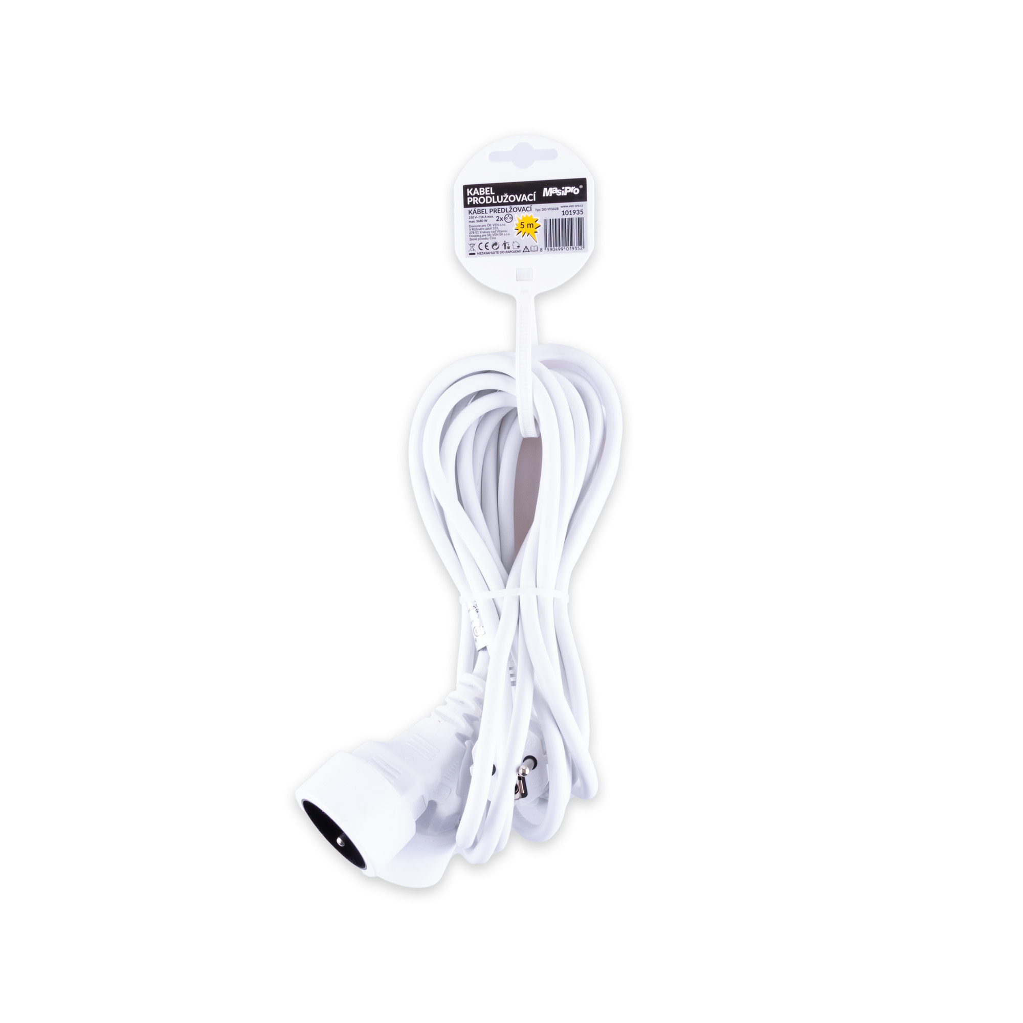MasiPro Kabel prodlužovací 5m 2 zásuvky 230V