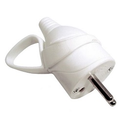 Solight P52 vidlice přímá s uchem IP20 bílá 250V