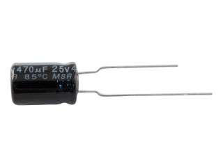Kondenzátor elektrolytický radiální CE 470u/25V
