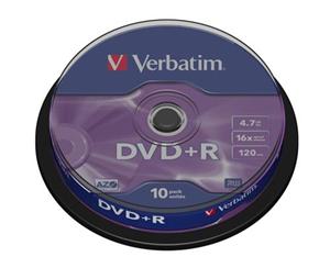 Verbatim DVD+R 4,7GB 16x AZO cakebox 10ks 43498