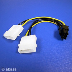 AKASA AK-CB4-6 Redukce nap. 2x4pin Molex na 1xPCI