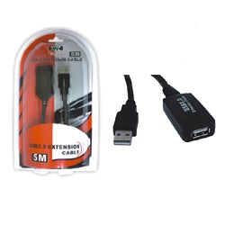 Kabel USB2.0 A-A 5m prodlužovací, aktivní WIRETEK