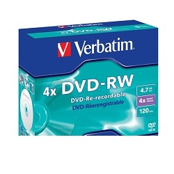 VERBATIM DVD-RW 4,7GB 4x jewel 1ks 43285