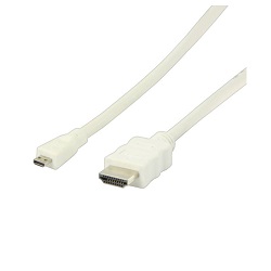 ValueLine kabel HDMI - micro HDMI, bílý, 2m