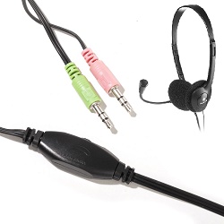 NGS MS103 Headset drátový náhlavní mikrofon 3.5mm