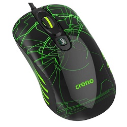 CRONO OP-636G USB herní myš drátová laser zelená