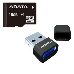 ADATA microSDHC 16GB class 4 + USB čtečka AUSDH16G