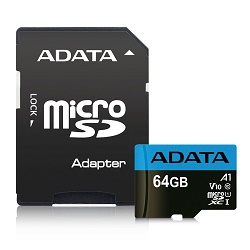 ADATA MicroSDXC 64GB AUSDX64GUICL10A1-RA1