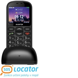 ALIGATOR A880 GPS Senior černý + stolní nabíječka
