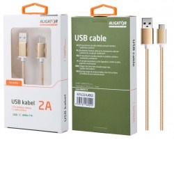 Aligator datový kabel AU406 micro USB-C 2A zlatý