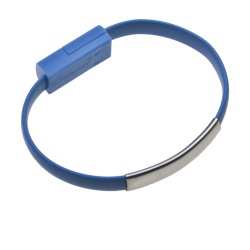 BRACELET microUSB Datový kabel a nabíjecí modrý