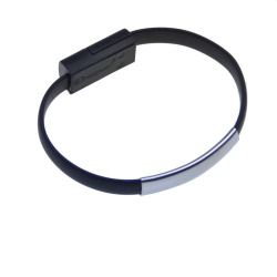 BRACELET microUSB Datový kabel a nabíjecí černý