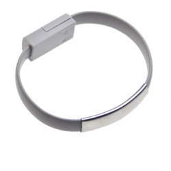 BRACELET microUSB Datový kabel a nabíjecí grey
