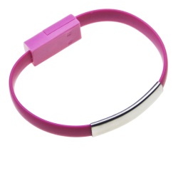 BRACELET microUSB Datový kabel a nabíjecí pink