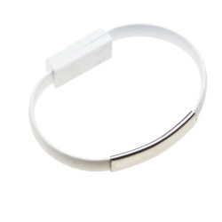BRACELET microUSB Datový kabel a nabíjecí bílý