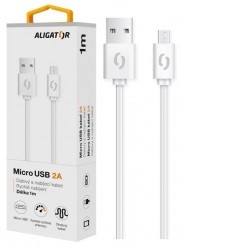 Aligator A800DAKAWT microUSB kabel bílý 1m datový