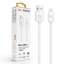Aligator DAKA010 datový kabel 2A micro USB 2m bílý