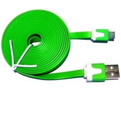 Aligator Datový kabel micro USB NOODLE green
