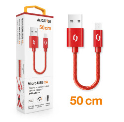 Datový kabel 2A Micro USB 50cm červený DATKP36
