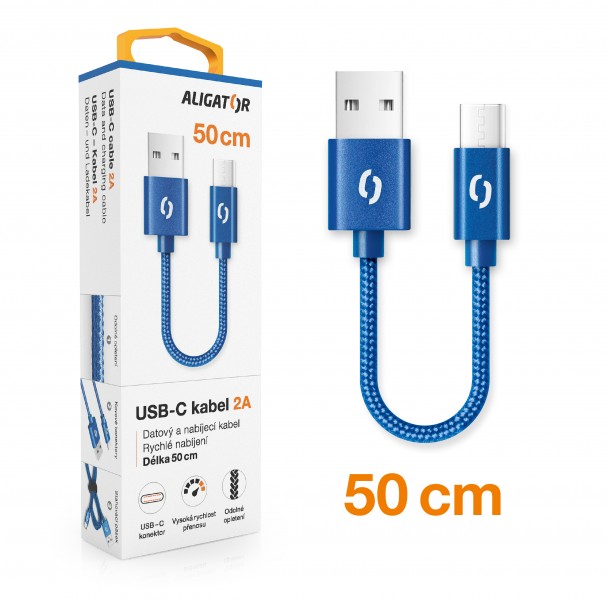 Aligator DATKP40 Datový kabel PREMIUM 2A USB-C 50