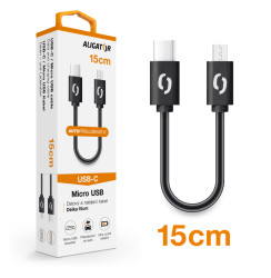Datový kabel DATKP45 USB-C/MicroUSB 15cm černý