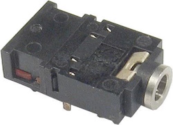 JACK zdířka 3,5 stereo do plošného spoje, 2x přepí