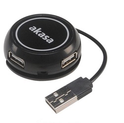 Akasa USB HUB 4-port USB 2.0 AK-HB-19BK