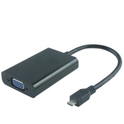Převodník micro USB/HDTV na VGA s kabelem + nabíjí