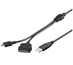 USB kabel 2 v 1 USB > micro USB + iPhone/iPad/iPod