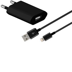 Apple iPhone 5 nabíječka 230V USB/1A + kabel černá