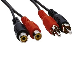 PremiumCord Kabel 2x Cinch-2x Cinch, M/F 5m
