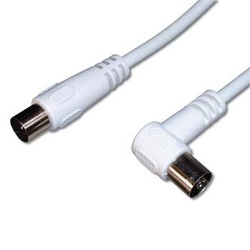 PremiumCord TV kabel M/F konektor 90°, 75 Ohm 2m