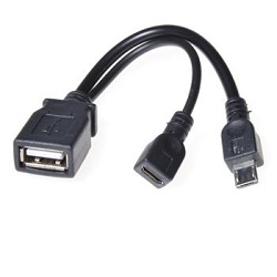 Fotografie PREMIUMCORD USB redukce kabel USB A/female+Micro USB/female - Micro USB/male OT