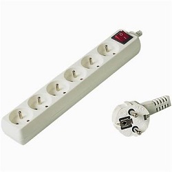 Fotografie Kabel prodlužka PP6 220V 2m (6zás. + vypínač) POWERGARDEN