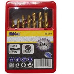Magg 26119 Sada vrtáků HSS 19ks 1,0-10mm plech