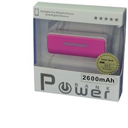 FinePower PowerBank 011 růžová + LED svítilna