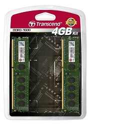 Transcend 4GB DDR3 1600Mhz CL11 kit paměť (2x2GB)
