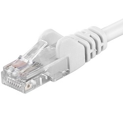 PremiumCord Patch kabel UTP Cat5, 1m bílý