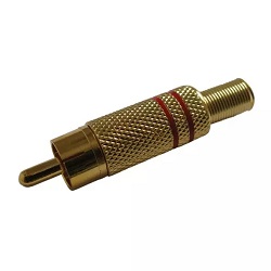 Geti konektor CINCH kabel kov zlatý červený