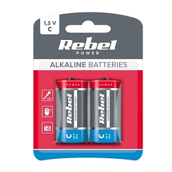 Rebel baterie C (R14) alkalická 2ks/ blistr BAT006