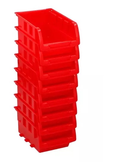 Kinzo 06828 stěna na nářadí 8 boxů plast červený