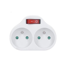 Solight P97 2x10A dvojzásuvka bílá s vypínačem