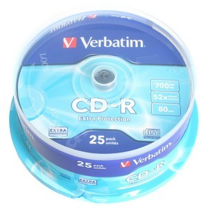 Verbatim CD-R 700MB 52x AZO cakebox 25ks 43432