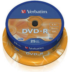 Verbatim DVD-R 4,7GB 16x 25pack, cake 43522