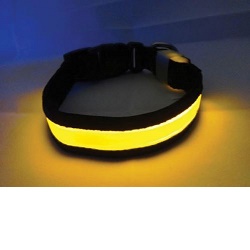 Svítící obojek velikost M žlutý 30-50cm