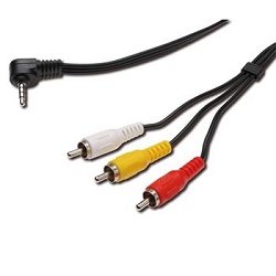 Kabel Jack 3.5mm 4 póly na 3x CINCH 1.5m kamery